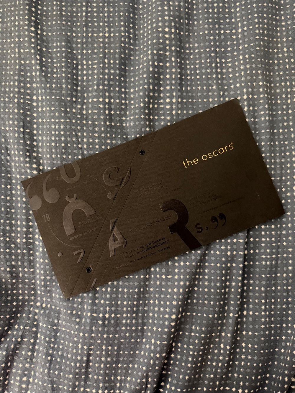 2007 OSCARS official show program from the 79thAcademy Awards,  Collectable item